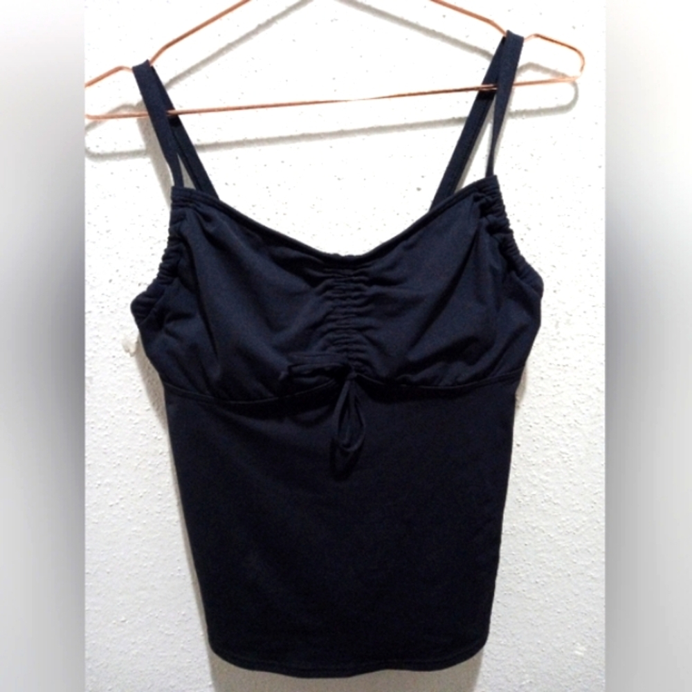 Women's Lands End Black Swim Suit Top Underwire Built in Bra sz 8